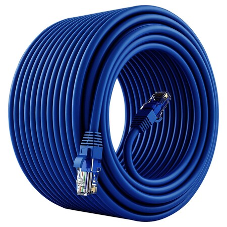 5 Core 5 Core Cat6 Ethernet Cable, Internet Network LAN Patch Cords, Outdoor&Indoor, 75 FT High Speed 26AWG LAN Network With Gold Plated RJ45 Connector, Weatherproof for Router/Gaming/Modem ET 75FT BLU ET 75FT BLU